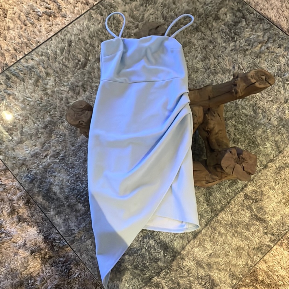 Baby blue dress. Stretch material